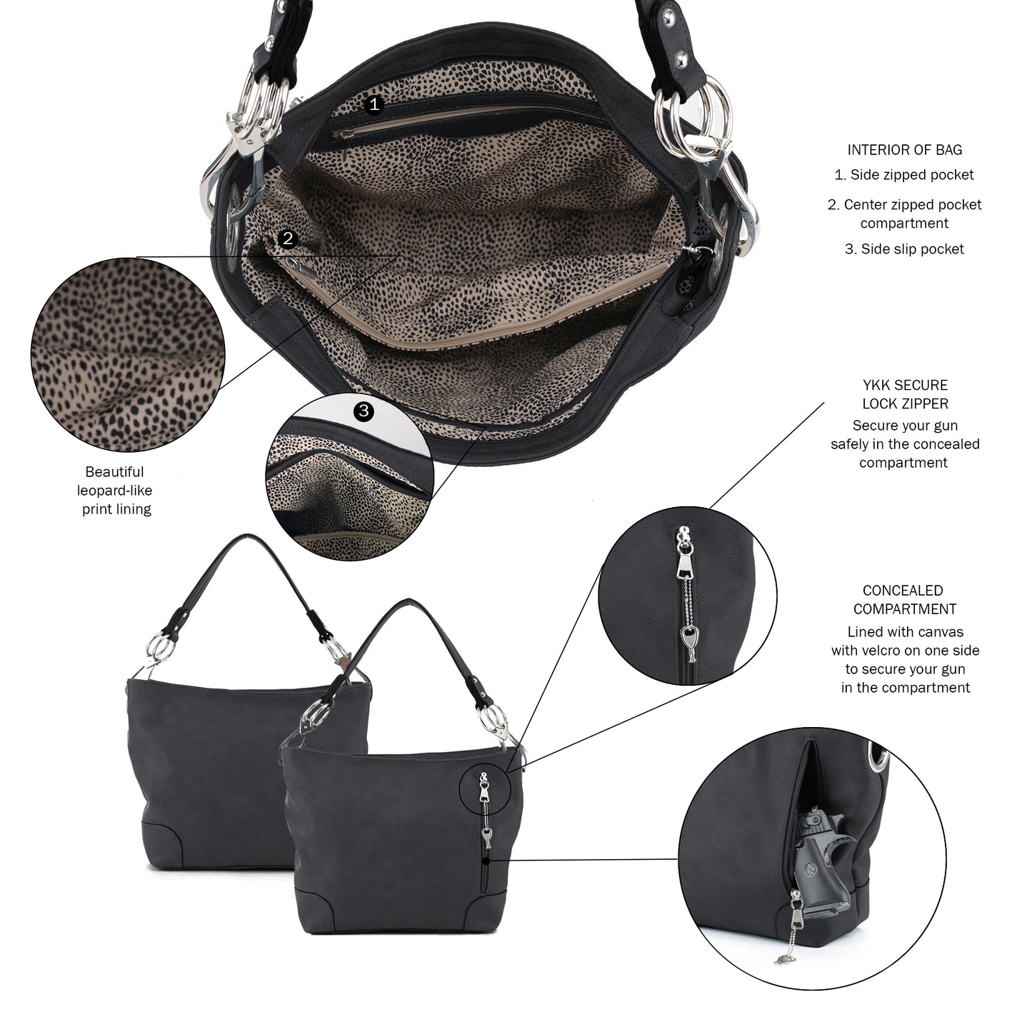 Lydia Lock and Key Hobo Shoulder Bag