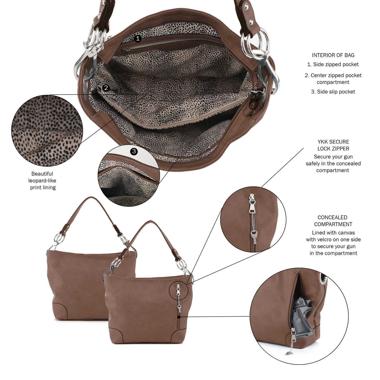 Lydia Lock and Key Hobo Shoulder Bag