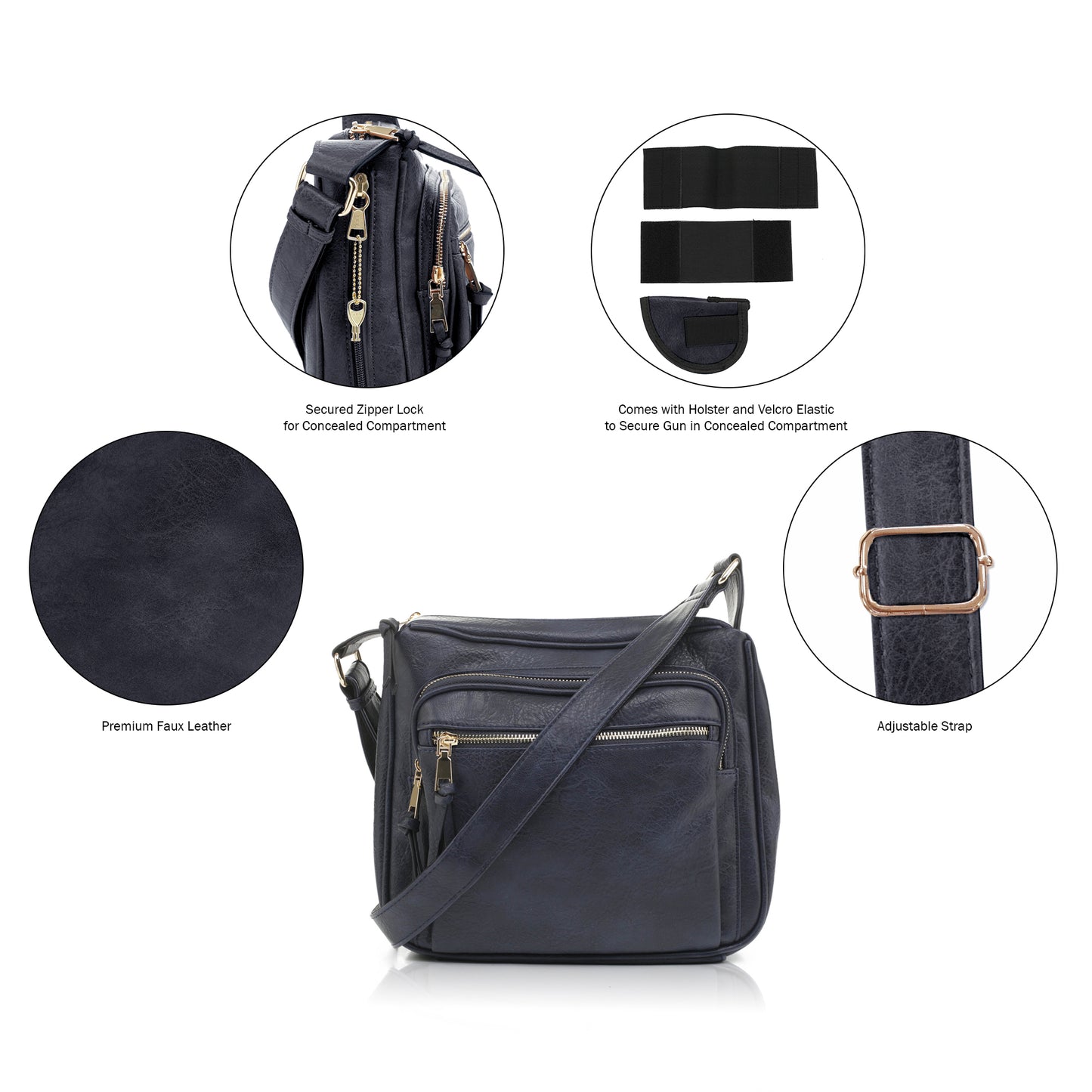 Brooklyn Concealed Carry Lock and Key Crossbody