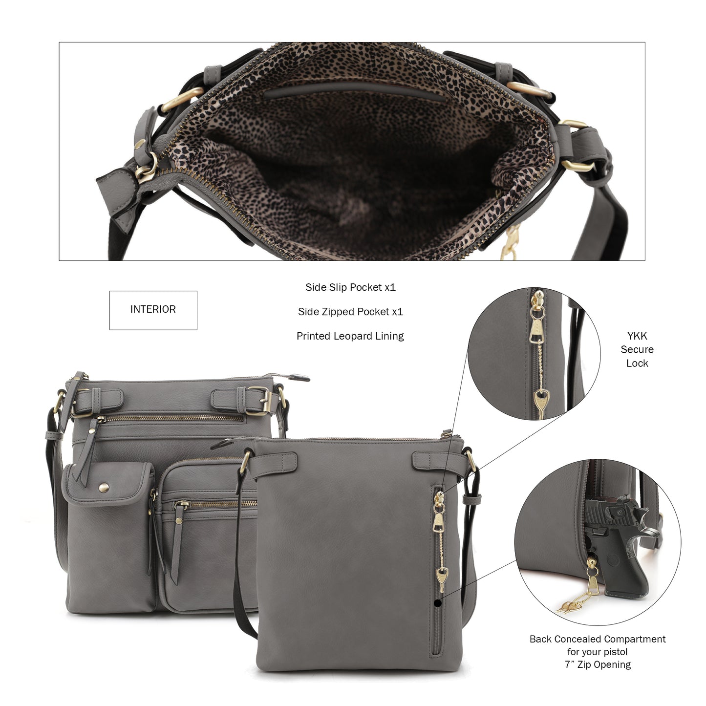 Shelby Concealed Carry Lock and Key Crossbody