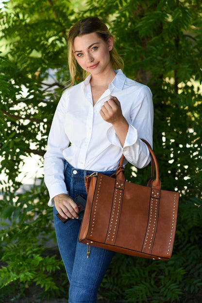 Kate Concealed Carry Lock and Key Satchel with Coin Pouch