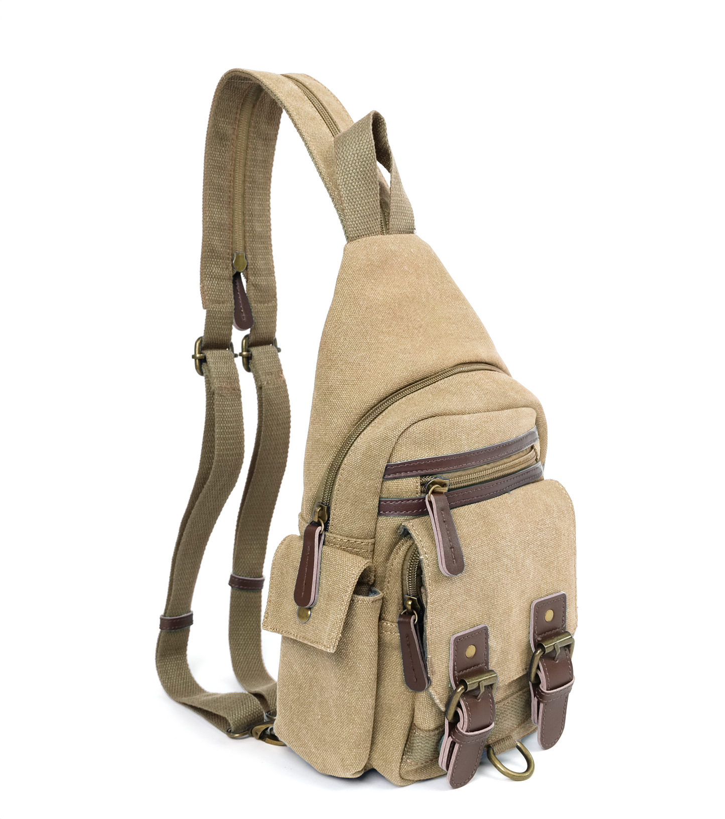 Shasta Unisex Canvas & Leather Concealed Carry Sling Bag