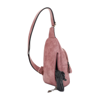 Jeannie Concealed Carry Lock and Key Sling Shoulder Backpack