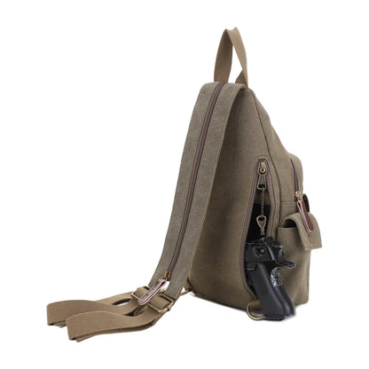 Shasta Unisex Canvas & Leather Concealed Carry Sling Bag