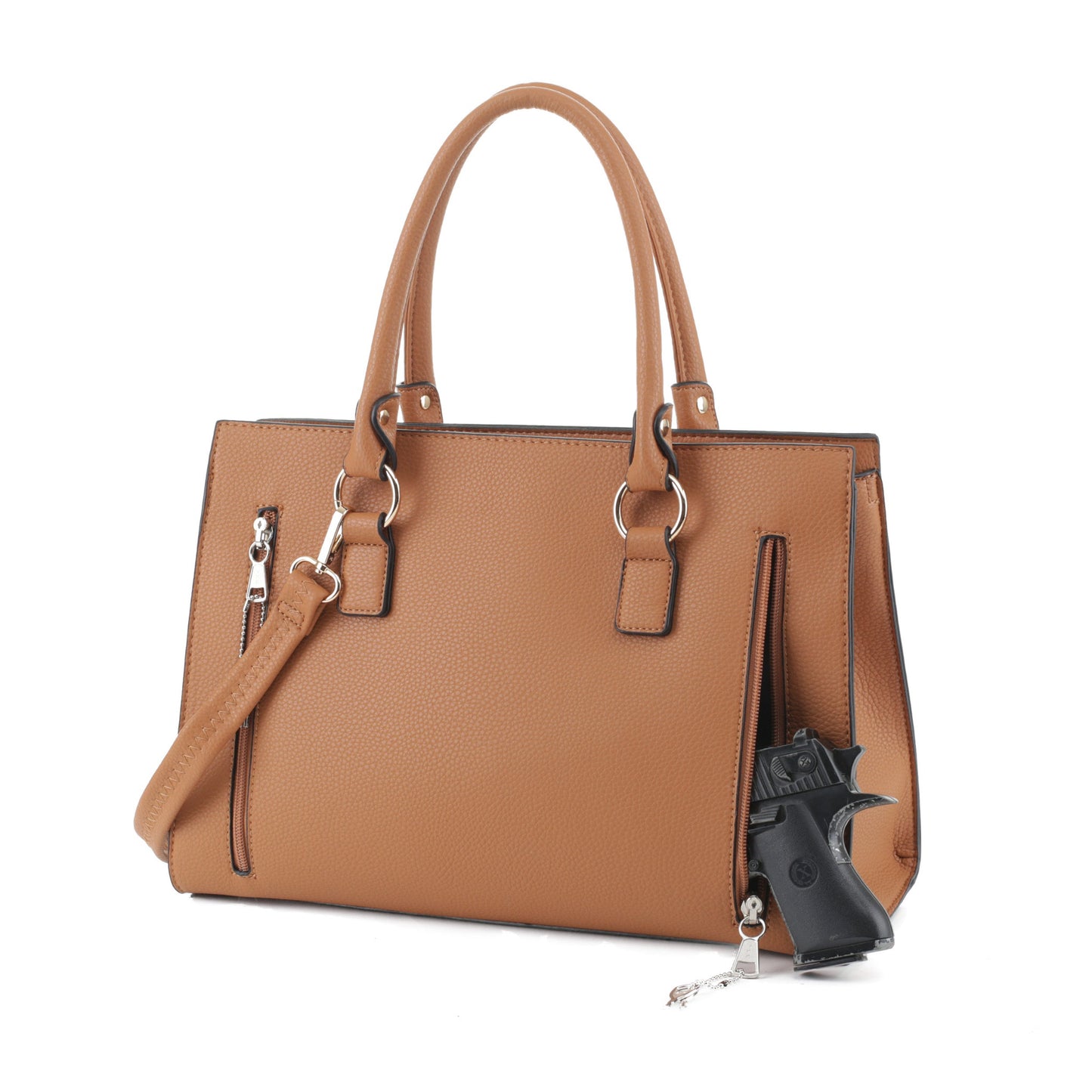 Dina Concealed Carry Lock and Key Satchel - JessieJames Handbags