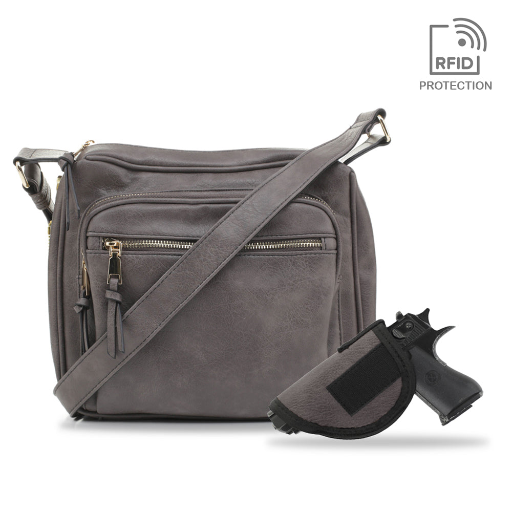 Brooklyn Concealed Carry Lock and Key Crossbody - JessieJames Handbags