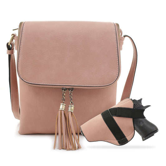 Ella Concealed Carry Lock and Key Crossbody - JessieJames Handbags