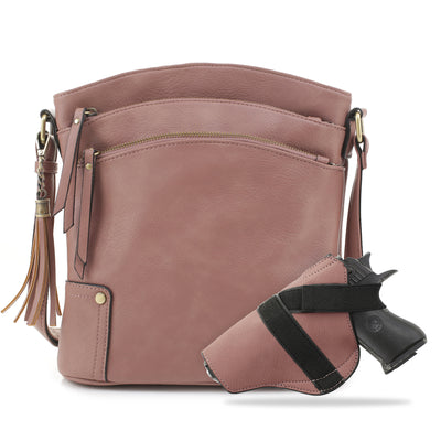 Concealed Carry Purse | Jessica Satchel by Lady Conceal Burgundy