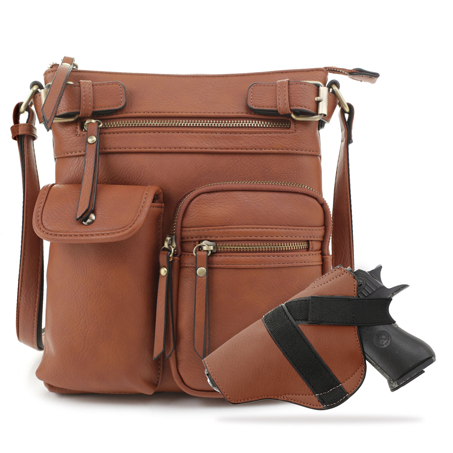 Shelby Concealed Carry Lock and Key Crossbody - JessieJames Handbags