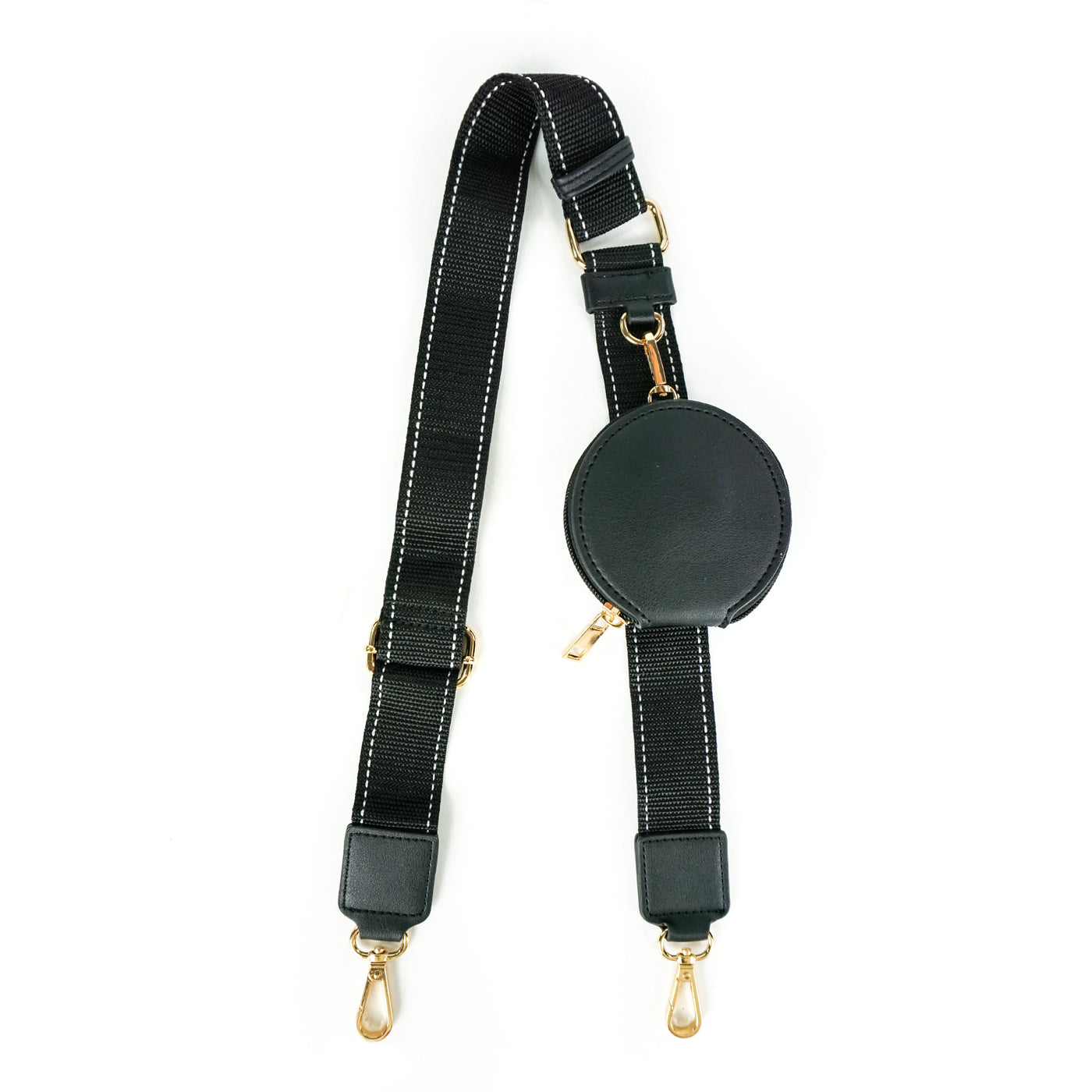 Black & Tan Strap for Bags - 1.5 Wide Nylon - Adjustable Length